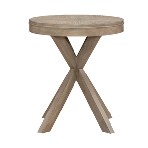 Liberty Furniture Brentwood Round Wood End Table, Sandstone