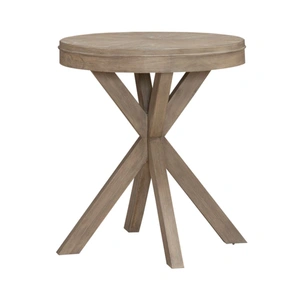 Liberty Furniture Brentwood Round Wood End Table, Sandstone