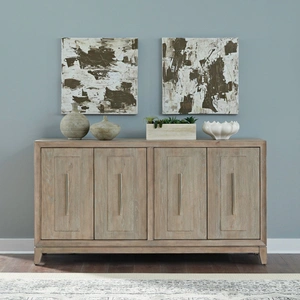 Liberty Furniture Brentwood Wood 4-Door Sideboard, Sandstone