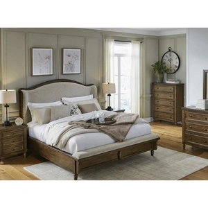 Ashley Furniture SM Sturlayne Wood Upholstered Bed, Beige/Brown
