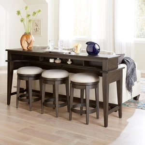 Liberty Furniture Mill Creek Console Bar Table Set with 3 Stools | Peppercorn, Peppercorn