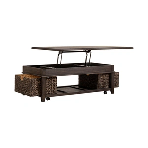 Liberty Furniture Mill Creek Rectangular Wood Lift Top Cocktail Table, Peppercorn