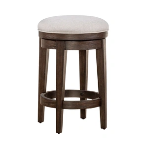 Liberty Furniture Mill Creek Linen/Wood Console Swivel Stool, Peppercorn