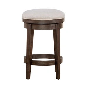 Liberty Furniture Mill Creek Linen/Wood Console Swivel Stool, Peppercorn