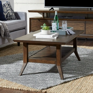 Liberty Furniture Ventura Blvd 3-Piece Wood Coffee Table Set | Mid-Century, Bronze Spice