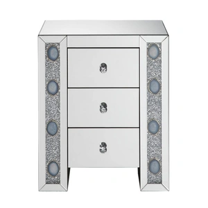 ACME Glam Sonia 97028 Mirrored/Faux Agate Accent Table/Nightstand