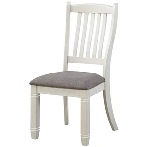 Homelegance Granby Traditional Fabric Dining Side Chair, Antique White/Grey (Set of 2)