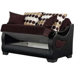 Empire Furniture, USA Illinois Microfiber/Vinyl Storage Loveseat, Brown