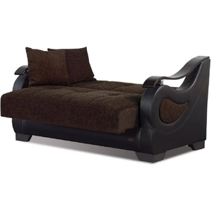 Empire Furniture, USA Illinois Microfiber/Vinyl Storage Loveseat, Brown