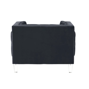 ACME Ansario Velvet Tufted Chair, Black