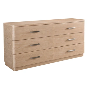 Universal Furniture Nomad Wood Double Dresser w/6 Drawers, White Oak