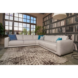 Natuzzi Editions Boston Fabric/Leather L-Shaped Sectional Sofa
