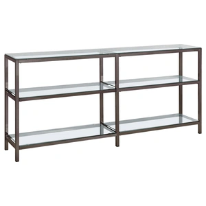 Coaster Kate 2-tier Glass/Metal Bookcase, Clear/Black Nickel