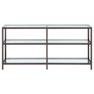 Coaster Kate 2-tier Glass/Metal Bookcase, Clear/Black Nickel