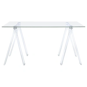 Coaster Amaturo Glass Top Writing Desk with Acrylic Base