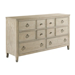 American Drew Vista Fremont Wood Dresser w/10 Drawers, White Oak