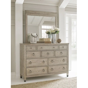 American Drew Vista Hastings Square Wood Mirror, White Oak