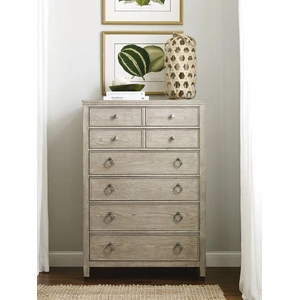 American Drew Vista Midland Wood Chest w/8 Drawers, White Oak