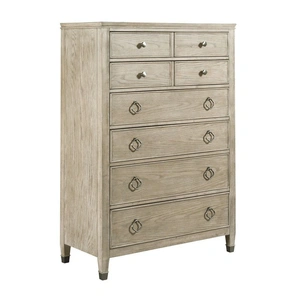 American Drew Vista Midland Wood Chest w/8 Drawers, White Oak