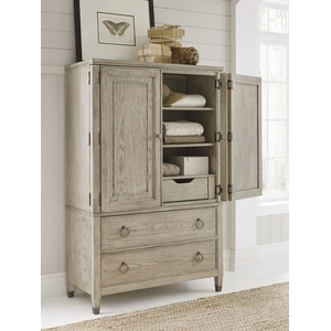 American Drew Vista Easton Wood Door Chest w/2 Doors & 2 Drawers, White Oak