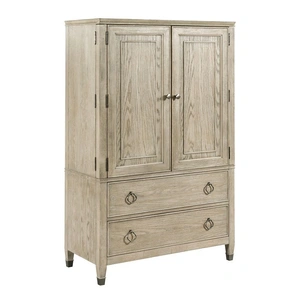 American Drew Vista Easton Wood Door Chest w/2 Doors & 2 Drawers, White Oak