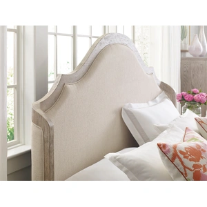 American Drew Vista Haven Fabric/Wood Shelter Panel Bedroom Set, White Oak