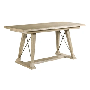 American Drew Vista Clayton Rectangular Wood Counter Height Trestle Table, White Oak