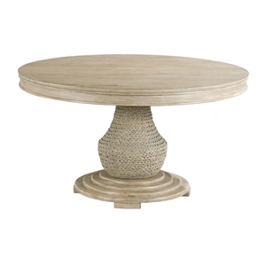 American Drew Vista Largo Round Wood Dining Table, White Oak