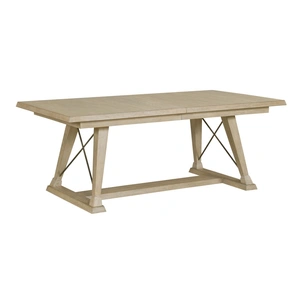 American Drew Vista Clayton Rectangular Wood Extendable Dining Table, White Oak