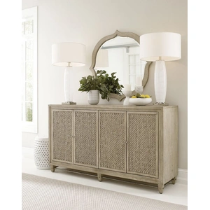 American Drew Vista Sterling Wood Buffet w/4 Doors, White Oak