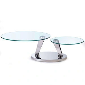 Chintaly Imports 8045 Cocktail Table w/Motion Tops, Clear