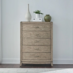 Liberty Furniture Avalon Wood 5-Drawer Chest, Burnished Beige