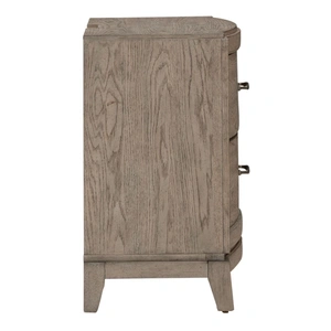Liberty Furniture Avalon Wood 2-Drawer Nightstand w/Charging Station, Burnished Beige