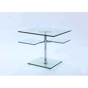 Chintaly Imports 8052 Square Lamp Table, Clear