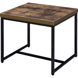 ACME Bob Wood/Metal Rectangular End Table, Weathered Oak
