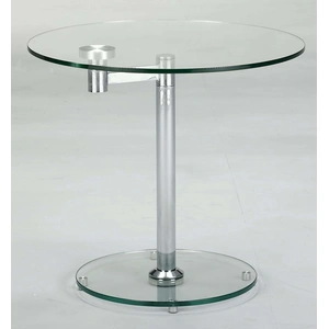 Chintaly Imports 8090 Round Glass Lamp Table, Clear
