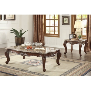 ACME Shalisa Marble/Wood Rectangular Coffee Table, Brown