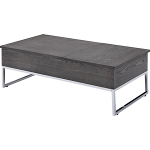 ACME Iban Wood Rectangular Lift Top Storage Coffee Table Set, Gray Oak