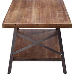 ACME Ikram Wood/Metal Rectangular Coffee Table, Weathered Oak