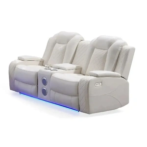 Bella Furniture SM Vail Double Power Recliner Loveseat w/Console, Speaker & LED Lighting