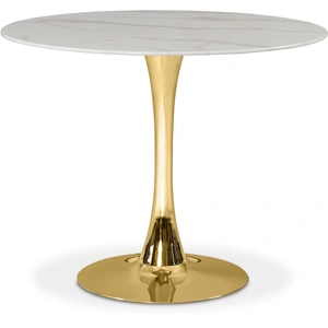 Meridian Furniture Tulip 36-inch Round Glass Dining Table, White