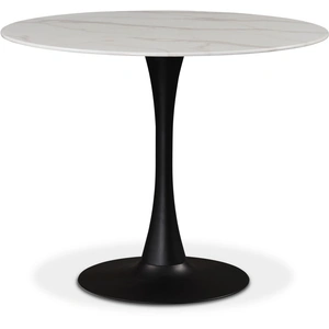 Meridian Furniture Tulip 36-inch Round Glass Dining Table, White