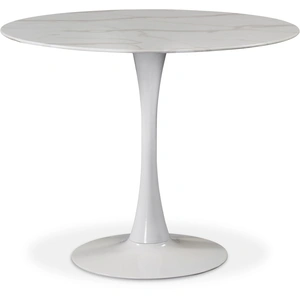Meridian Furniture Tulip 36-inch Round Glass Dining Table, White
