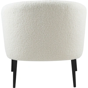 Meridian Furniture Barlow Faux Fur Chair with Matte Black Legs in White