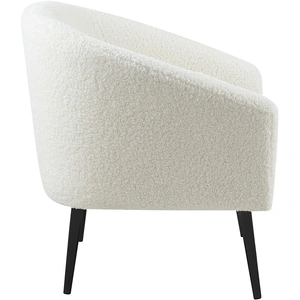 Meridian Furniture Barlow Faux Fur Chair with Matte Black Legs in White