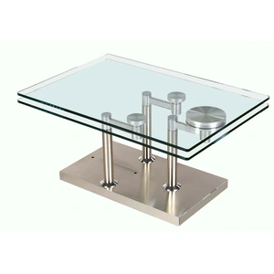 Chintaly Imports 8164 Rectangular Motion Glass Cocktail Table, Clear