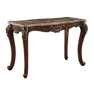 ACME Mehadi Marble/Wood Coffee Table Set, Beige/Brown