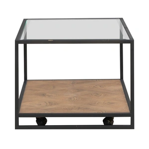 Liberty Furniture Bedford Rectangular Glass/Metal/MDF Cocktail Table, Weathered Oak