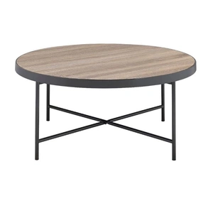 ACME Bage Wood/Metal Round Coffee Table, Brown