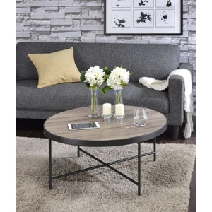 ACME Bage Wood/Metal Round Coffee Table, Brown